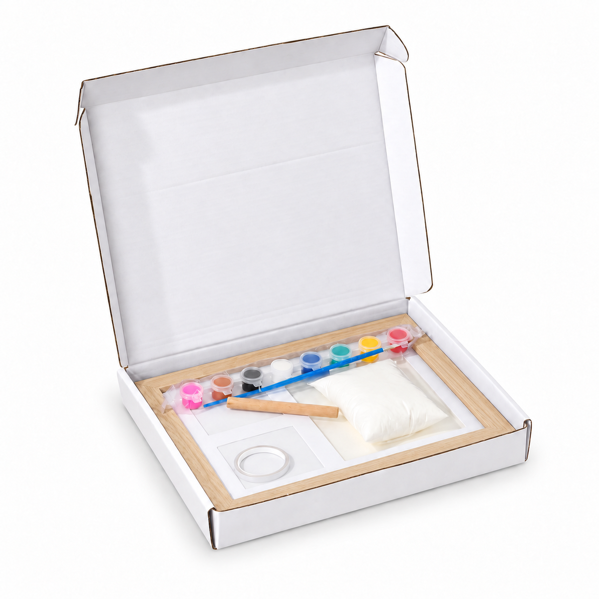 Paw & Cosy Print Kit with natural frame and accessories in its open box