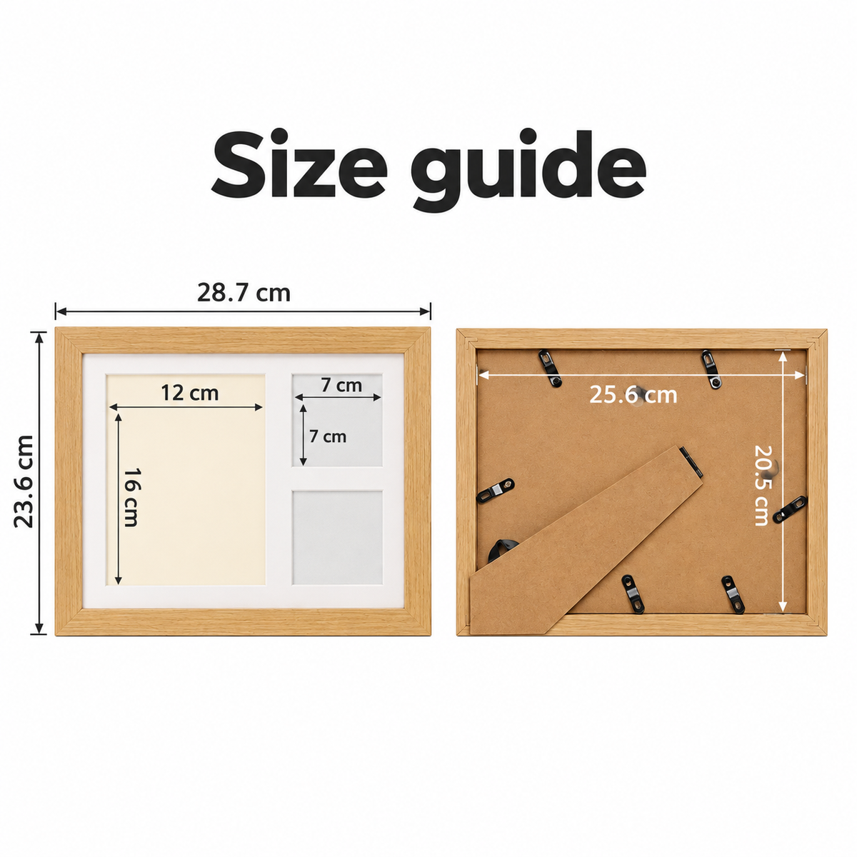 Paw & Cosy frame — size guide